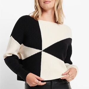 Express cropped colorblock sweater